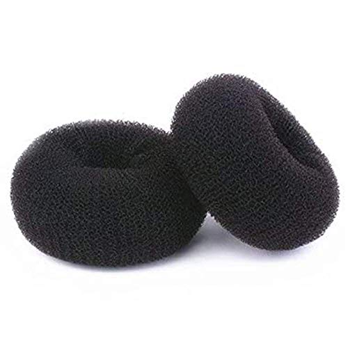 Schwarz – extra Haarknotenformer für Kinder, Ring-Stil, 2 Stück, Chignon-Haar, kleiner Donut-Former für kurzes und dünnes Haar (klein, 6,4 cm/schwarz) von kitjans