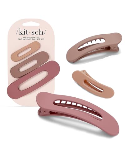 Kitsch Matte flache Haarklammern für Frauen, Klauenklammern für Haar, flache Haarklammern für dickes Haar, Klauen-Haarspange, trendige Haarspangen für Frauen, niedliches Haar-Accessoire für Frauen von Kitsch