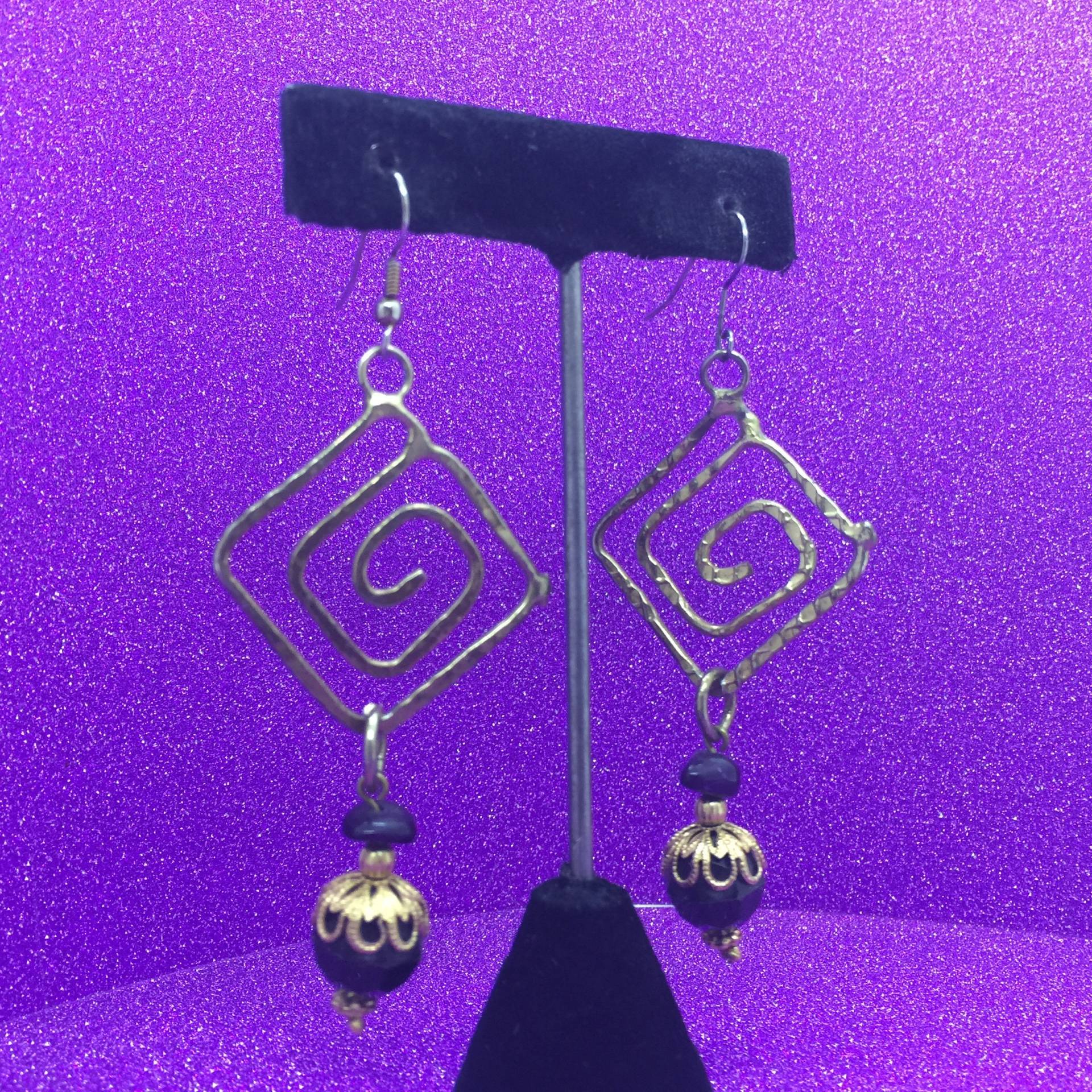 1990Er Jahre Vintage Ohrringe Aus Gehämmertem Metall von kitschbitchvintage