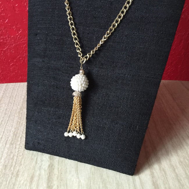 Lange Vintage Perlen Quaste Chin Halskette von kitschbitchvintage