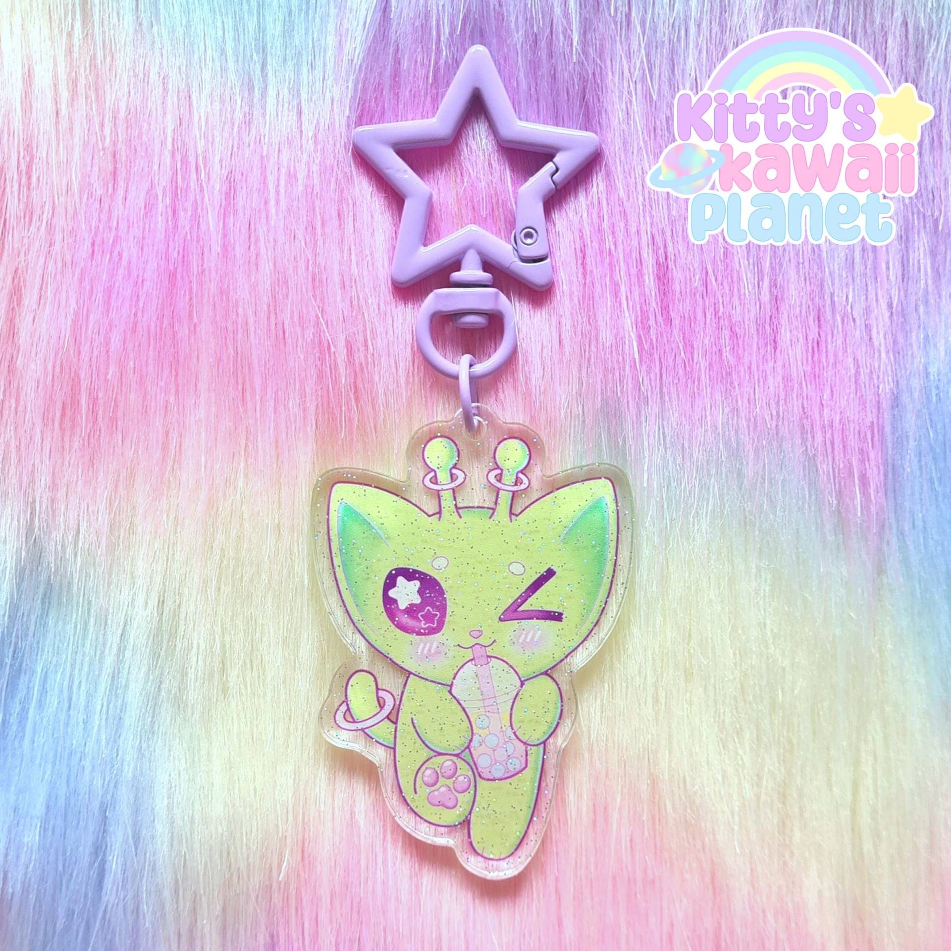 Kawaii Alien Kitty Katze Trinkt Boba Acryl Schlüsselanhänger Kawaii Alien Kitty Katze Trinkt Boba Acryl Schlüsselanhänger von kittyskawaiiplanet