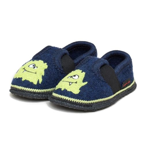 kitz-pichler Bobby Monster - Kinder-Hausschuh für Jungen & Mädchen Ink Blue, 26 von kitz-pichler