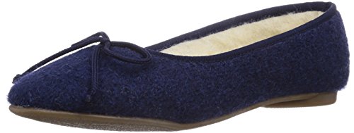 kitz-pichler Damen Ballerina Hausschuhe aus 100% Schurwolle Ink Blue, 39 von kitz-pichler