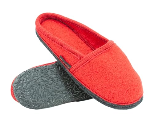 kitz-pichler Filz-Hausschuh Villach aus 100% Schurwolle - nachhaltig produzierte Woll-Pantoffel Rubin, 37 von kitz-pichler