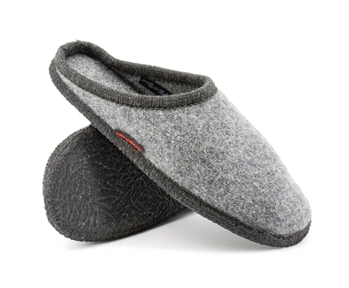 kitz-pichler Filz-Hausschuh Grainau aus 100% Schurwolle - Damen & Herren Pantoffel Graumele/kohle, 37 von kitz-pichler