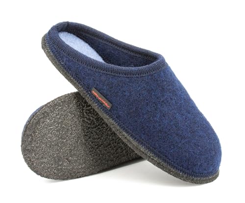 kitz-pichler Filz-Hausschuh Grainau aus 100% Schurwolle - Damen & Herren Pantoffel Ink Blue/atlantik, 37 von kitz-pichler