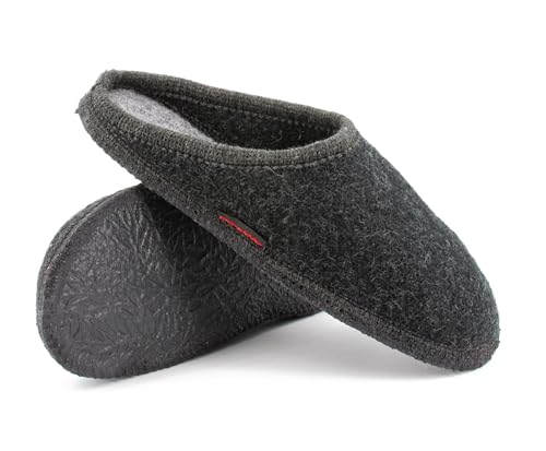 kitz-pichler Filz-Hausschuh Grainau aus 100% Schurwolle - Damen & Herren Pantoffel Kohle/graumele, 40 von kitz-pichler
