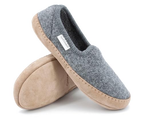 Gottstein Filz-Hausschuh Cheyenne für Damen & Herren | Hüttenschuh aus 100% Schurwolle Graumele, 41 von Gottstein