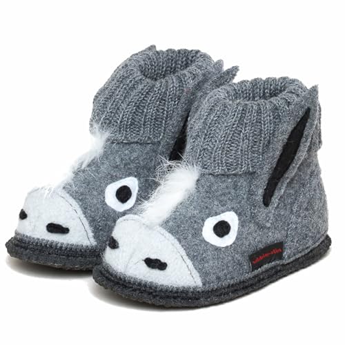 kitz-pichler Kinder-Hüttenschuh Esel für Jungen & Mädchen aus 100% Schurwolle Graumele, 30 von kitz-pichler