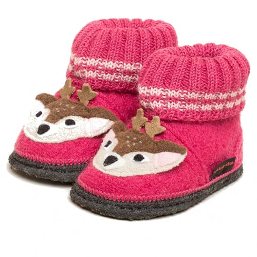 kitz-pichler Kinder-Hüttenschuhe Kauns Reh für Jungen & Mädchen Himbeer, 34 von kitz-pichler