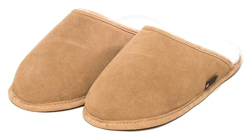 kitz-pichler Lammfell-Pantoffel T1 für Damen & Herren | Hausschuh mit echtem Lammfell-Futter - gemütliche Ledersohle | Warme Lammfell-Slipper Tabacco | 38 von kitz-pichler