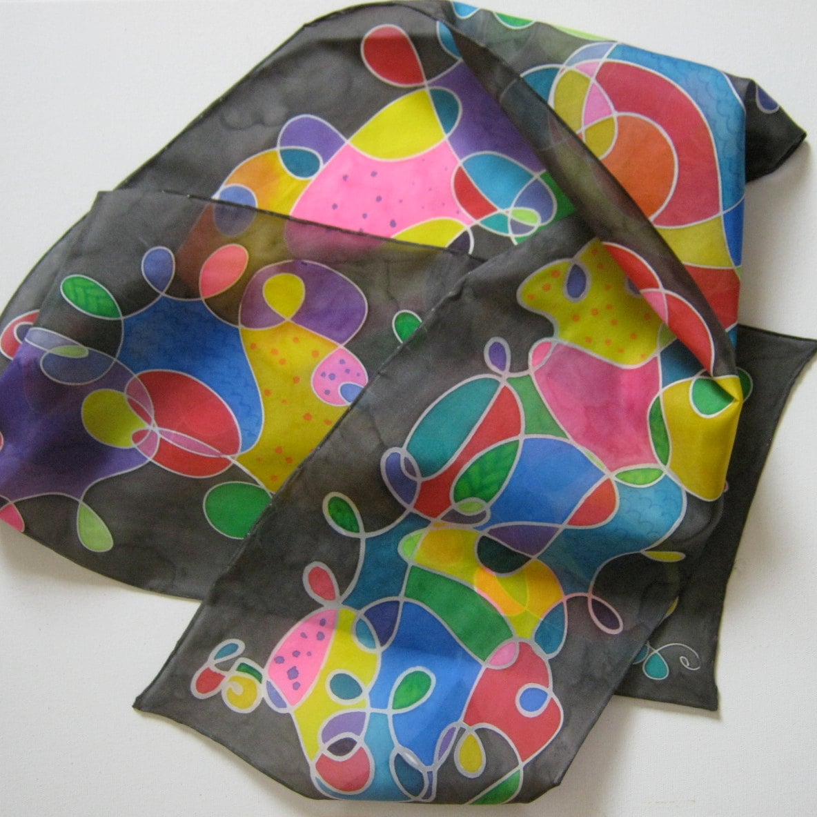 Scribble Schal - Schwarz Scribble Schal - Schwarz von kjmSILKS