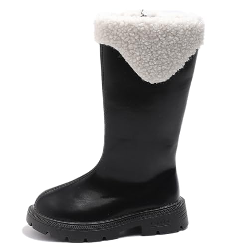 kkdom Wasserdichte Winterstiefel für Damen – rutschfeste Schneestiefel mit Fellfutter, bequeme warme Stiefeletten, Schwarz, 13 Little Kid von kkdom