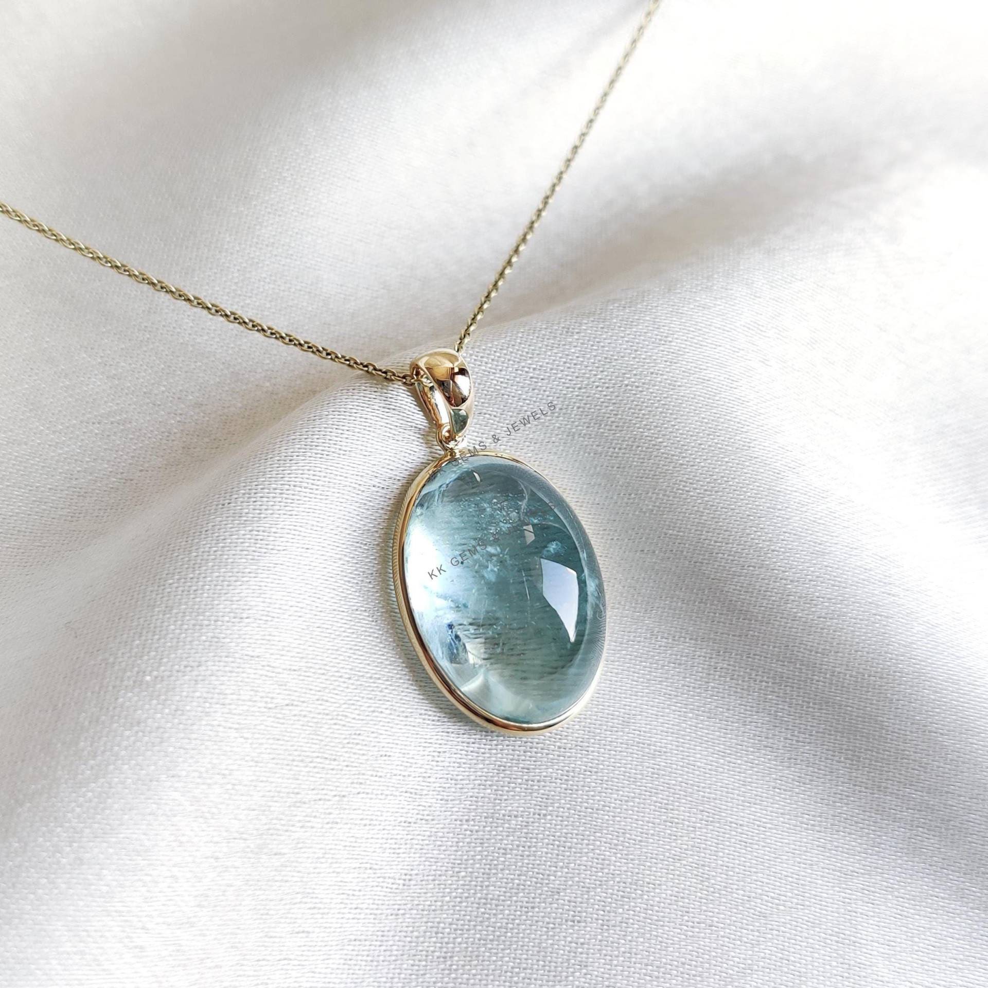 Natürlicher Aquamarin Anhänger, 14K Gelbgold März Geburtsstein, Lünette Weihnachtsgeschenk, Schmuck Natürlicher Aquamarin Anhänger, 14K Gelbgold März Geburtsstein, Lünette Weihnachtsgeschenk, Schmuck von kkgemsandjewels