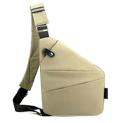 Reise-Geldbörsen, Anti-Diebstahl-Umhängetasche, schlanke Umhängetasche, Unisex, schmal, wasserabweisend, Schultertasche, Outdoor, Freizeit, Wandern, Tagesrucksack, khaki, 31*20*23*1.5cm von kkiuop