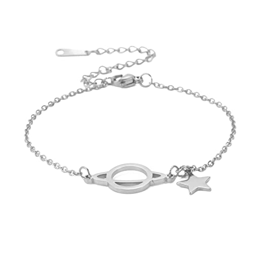 kkjoy Edelstahl Saturn Armband Fantasy Planet Armreif Steinbock Guardian Star Armbänder für Frauen Mädchen von kkjoy