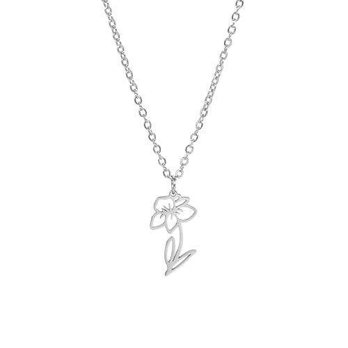 kkjoy Edelstahl Geburtsmonat Blume Halskette 12 Monate Geburtstag Blume Anhänger Halskette Beste Freund Halskette Schmuck für Frauen Mädchen kkjoy Edelstahl Geburtsmonat Blume Halskette 12 Monate Geburtstag Blume Anhänger Halskette Beste Freund Halskette Schmuck für Frauen Mädchen von kkjoy