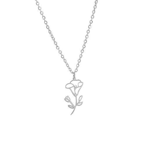 kkjoy Edelstahl Geburtsmonat Blume Halskette 12 Monate Geburtstag Blume Anhänger Halskette Beste Freund Halskette Schmuck für Frauen Mädchen kkjoy Edelstahl Geburtsmonat Blume Halskette 12 Monate Geburtstag Blume Anhänger Halskette Beste Freund Halskette Schmuck für Frauen Mädchen von kkjoy