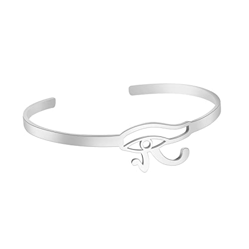 kkjoy Edelstahlauge des Horus-Armreifs, verstellbarer Armring, Halloween-Schmuck für Damen und Herren von kkjoy