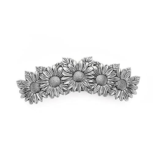 KKJOY Vintage Metall Haarspange Silber, Sonnenblumen Haarklammer, Haarnadeln Groß, Gothic Haarspangen Damen, Braut Haarschmuck Hochzeit, Bananenspange für Frauen und Mädchen von kkjoy