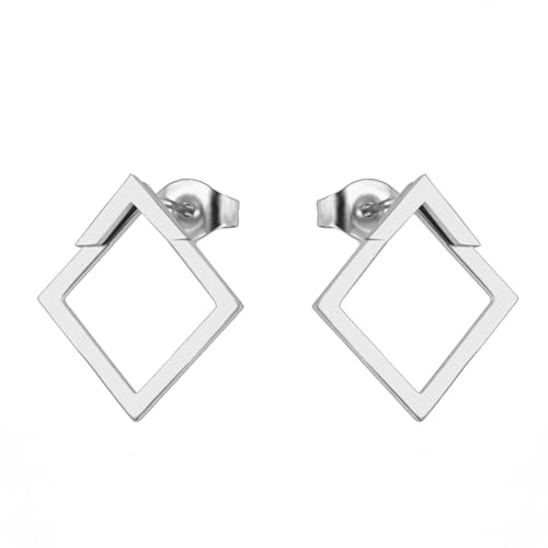 KKJOY Wassertropfen Ohrstecker Edelstahl Geometrische Quadratische Ohrstecker Dreieck Ohrringe Schmuck Geschenk für Frauen Charming Ladies von kkjoy