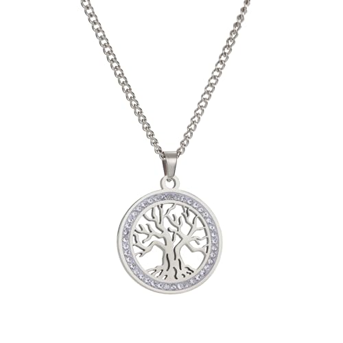 kkjoy Baum des Lebens Halskette Edelstahl Familie Baum des Lebens Anhänger Halskette Natur inspiriert Schmuck spirituelle Geschenke für Frauen Männer von kkjoy