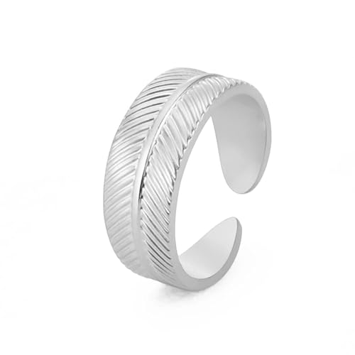 kkjoy Blattring Edelstahl Natur Pflanze Serie Ring Verstellbare Offene Fingerringe Ast Ring Blätter Wrap Fingerring Schmuck für Frauen Mädchen von kkjoy
