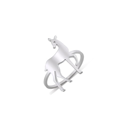 kkjoy Hirsch und Reh Ring Edelstahl Wald Rentier Ring Versprechen Ring Wildnis Jagd Ring Schmuck Geschenk für Frauen Männer von kkjoy