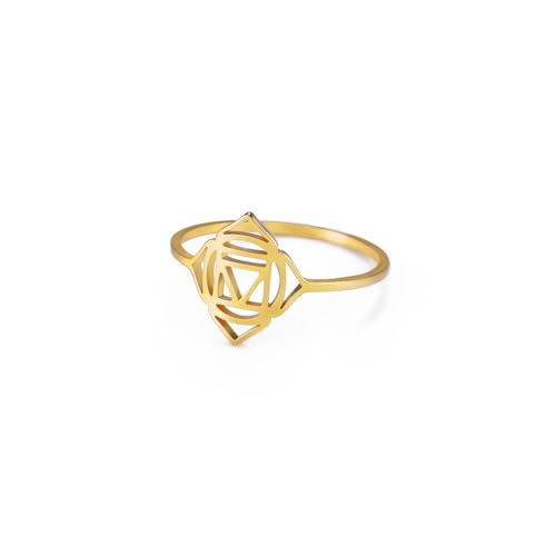 kkjoy Sonne Ring Davidstern Ring Dreieck Ring Edelstahl Versprechen Ring Schmuck Geschenk für Frauen Männer von kkjoy