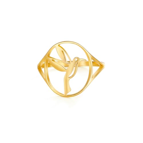 kkjoy Vögel Ring Edelstahl Adler Schwalbe Danding Kran Tukan Ring für Jahrestag Versprechen Ring Schmuck Geschenk für Frauen Charming Damen von kkjoy