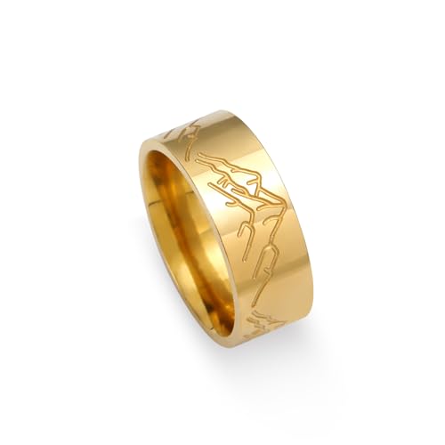 kkjoy Wal des Meeres Ring Bergkette Ring Spirale Ring Edelstahl Ihre Seite Gesicht Versprechen Ring Schmuck Geschenk für Frauen Männer von kkjoy