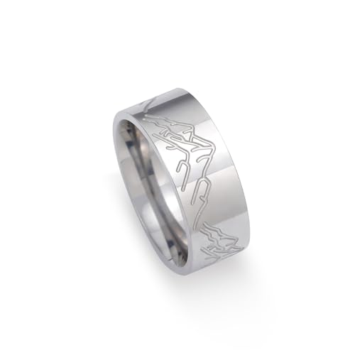 kkjoy Wal des Meeres Ring Bergkette Ring Spirale Ring Edelstahl Ihre Seite Gesicht Versprechen Ring Schmuck Geschenk für Frauen Männer von kkjoy