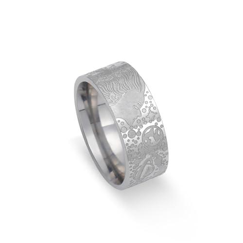 kkjoy Wal des Meeres Ring Bergkette Ring Spirale Ring Edelstahl Ihre Seite Gesicht Versprechen Ring Schmuck Geschenk für Frauen Männer von kkjoy