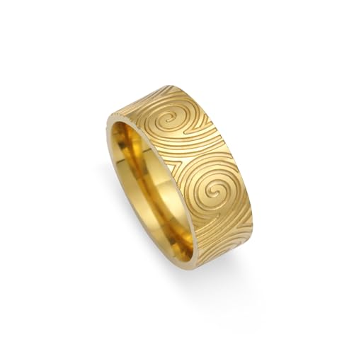 kkjoy Wal des Meeres Ring Bergkette Ring Spirale Ring Edelstahl Ihre Seite Gesicht Versprechen Ring Schmuck Geschenk für Frauen Männer von kkjoy