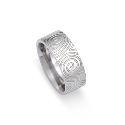 kkjoy Wal des Meeres Ring Bergkette Ring Spirale Ring Edelstahl Ihre Seite Gesicht Versprechen Ring Schmuck Geschenk für Frauen Männer von kkjoy