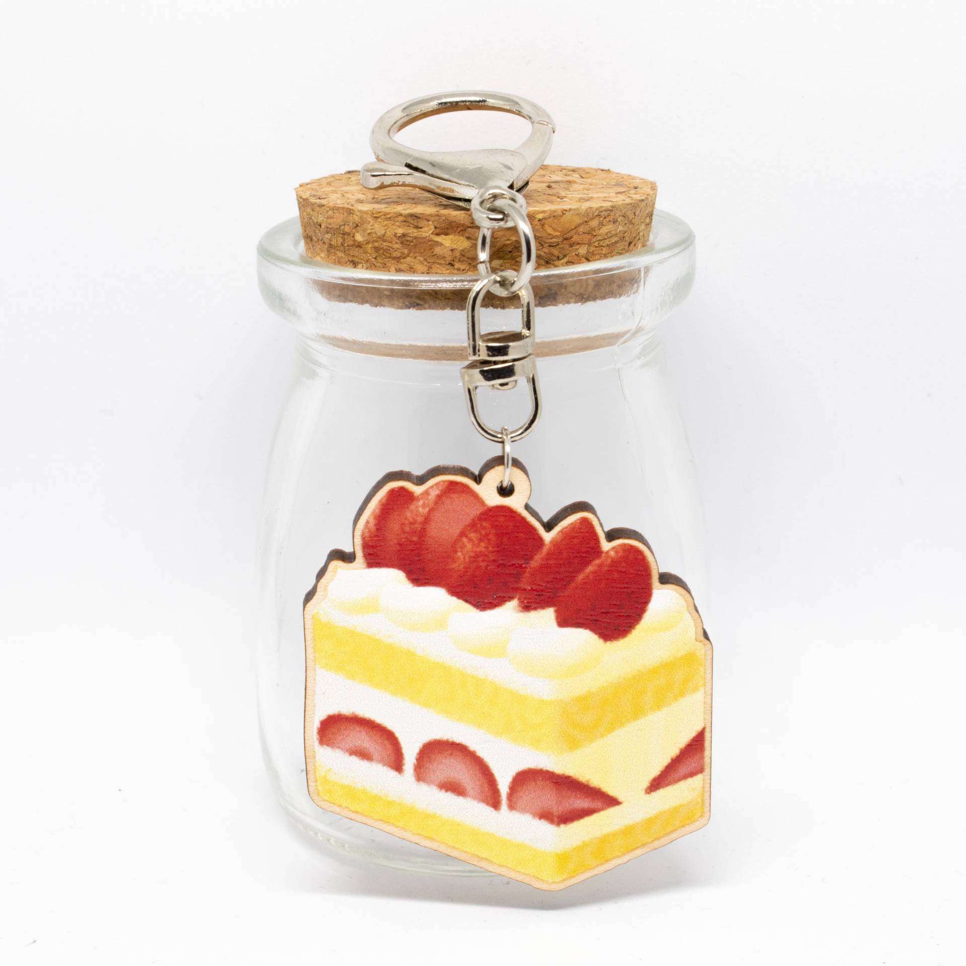 Erdbeerkuchen, Holz Schlüsselanhänger, Digital Gedruckt Charme, Mein Kunstwerk Erdbeerkuchen, Holz Schlüsselanhänger, Digital Gedruckt Charme, Mein Kunstwerk von kkomiArt