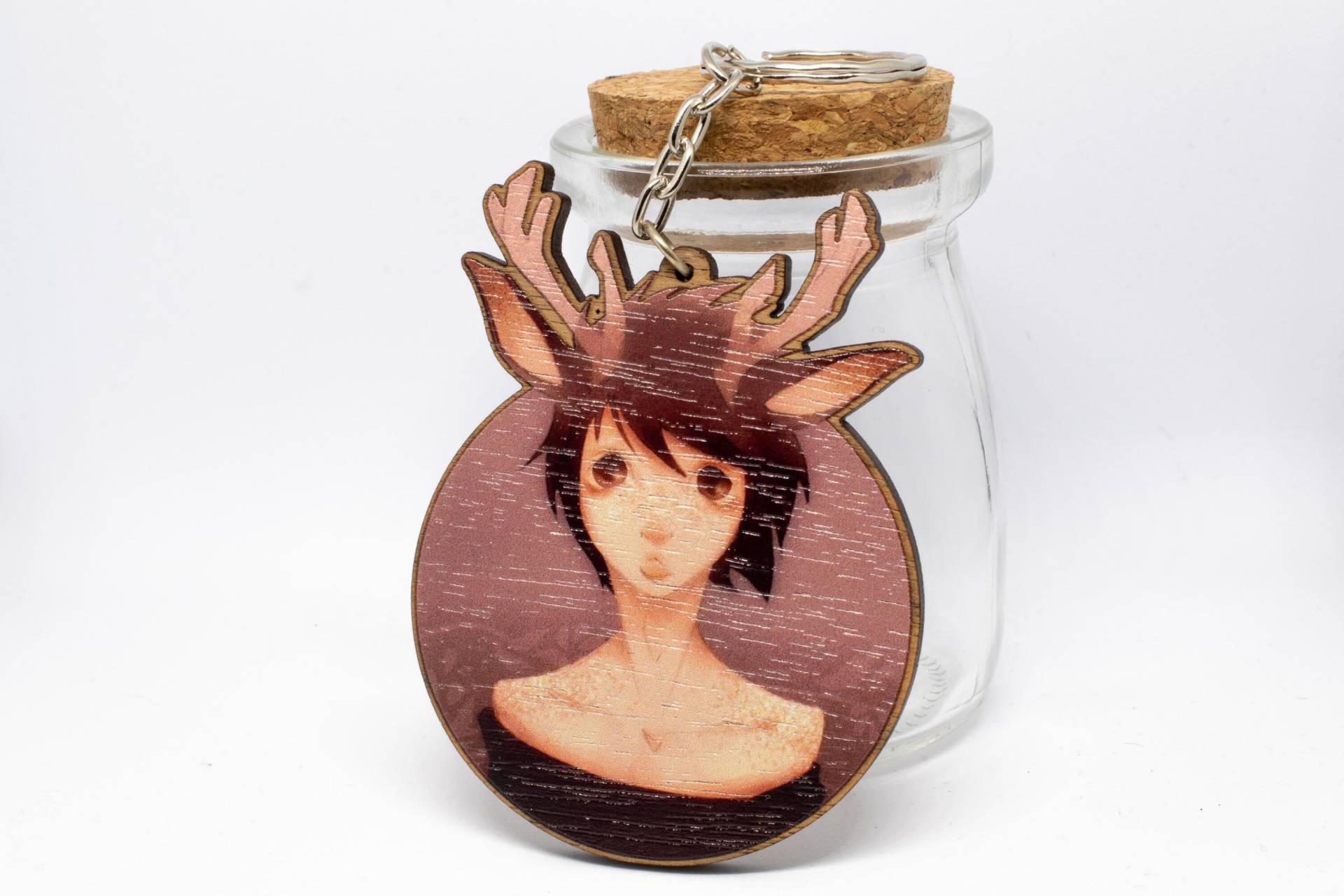 Schlüsselanhänger Aus Holz, Rentier Junge, Digital Bedruckter Holzanhänger, Schlüsselanhänger, Mein Kunstwerk Schlüsselanhänger Aus Holz, Rentier Junge, Digital Bedruckter Holzanhänger, Schlüsselanhänger, Mein Kunstwerk von kkomiArt