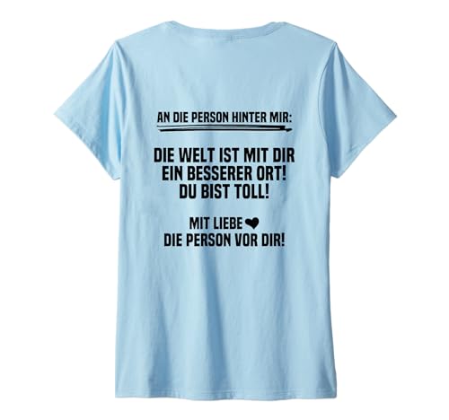 Damen An die Person hinter mir T-Shirt mit V-Ausschnitt von klamottn