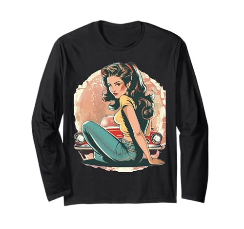 Pinup Girl Pin Up Vintage Retro Amerikanische Frau Langarmshirt von klassische amerikansiche Pinup Designs