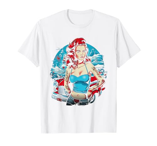 Pinup Girl Pin Up Vintage Retro Amerikanische Frau T-Shirt von klassische amerikansiche Pinup Designs