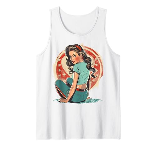 Pinup Girl Pin Up Vintage Retro Amerikanische Frau Tank Top von klassische amerikansiche Pinup Designs