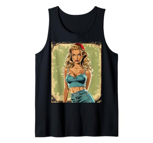 Pinup Girl Pin Up Vintage Retro Amerikanische Frau Tank Top von klassische amerikansiche Pinup Designs