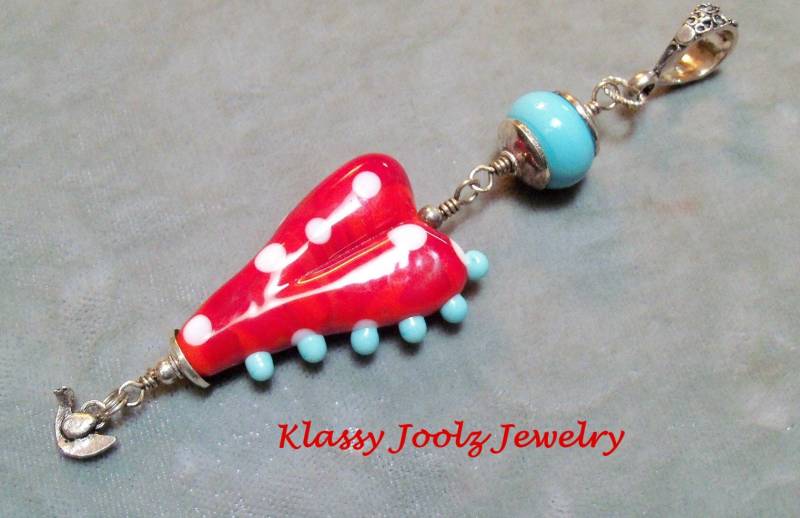 Glas Lampwork Perlen Anhänger-Artisan Anhänger/Halskette in Sterling Silber-Herzförmige Bead Anhänger-Valentinstag Anhänger Glas Lampwork Perlen Anhänger-Artisan Anhänger/Halskette in Sterling Silber-Herzförmige Bead Anhänger-Valentinstag Anhänger von klassyjoolz