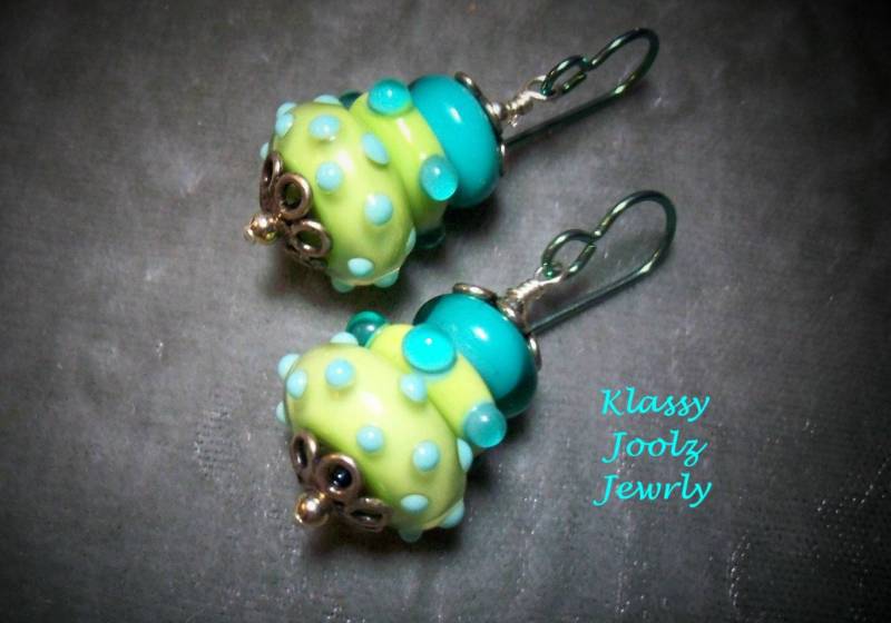 Lampwork Perlen Ohrringe-Bumpy Artisan Ohrringe-sterling Silber Perlen-Srajd-Artisan Beads Lampwork Perlen Ohrringe-Bumpy Artisan Ohrringe-sterling Silber Perlen-Srajd-Artisan Beads von klassyjoolz
