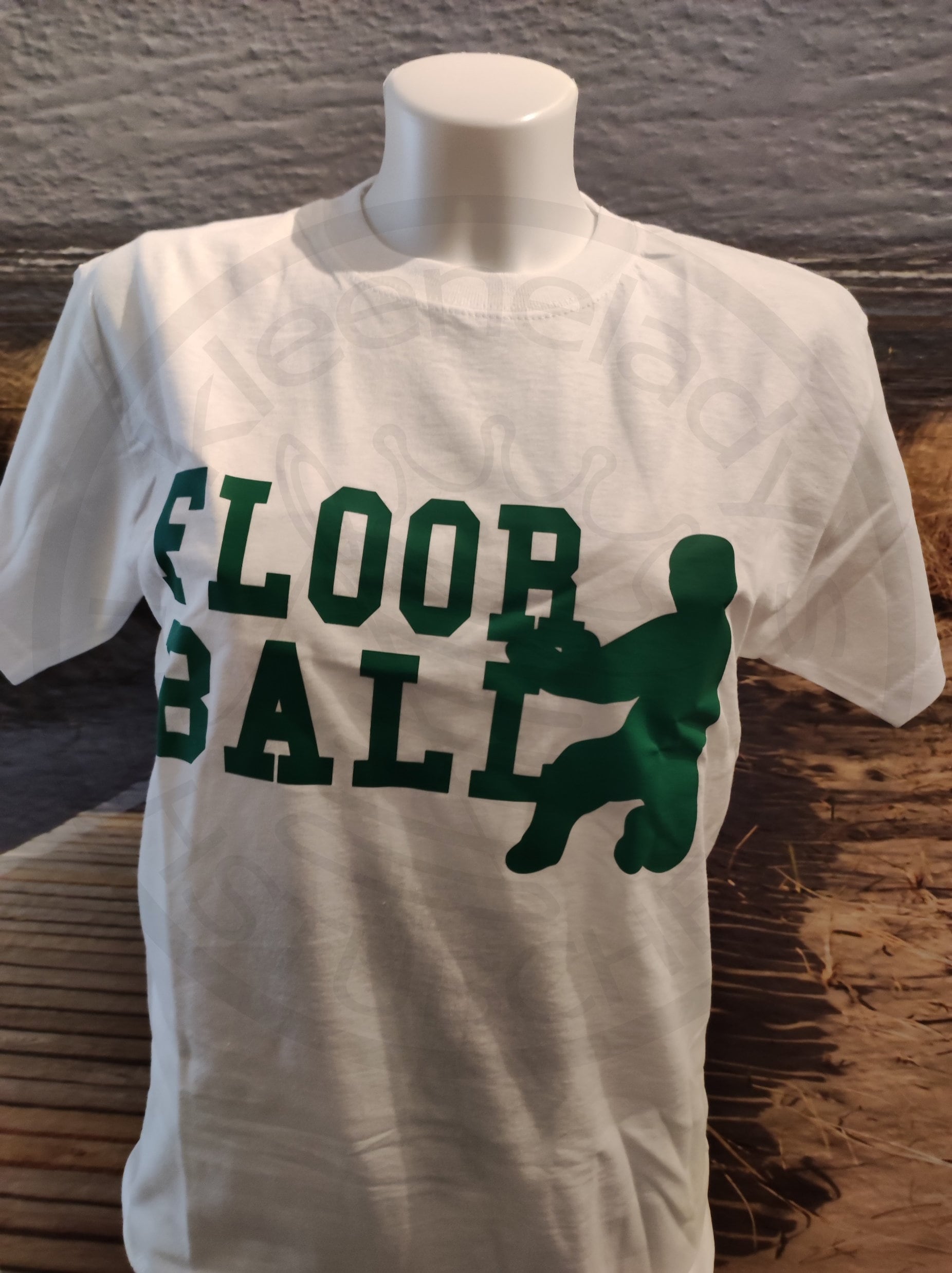 Shirt "Floorball Schriftzug Mit Goalie", Größe S von kleeneladys
