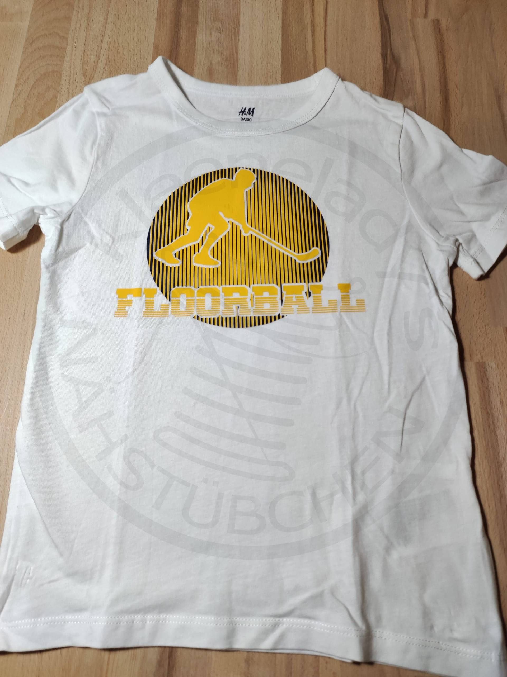Shirt "Floorball Schriftzug Mit Spieler", Größe 110/116 von kleeneladys