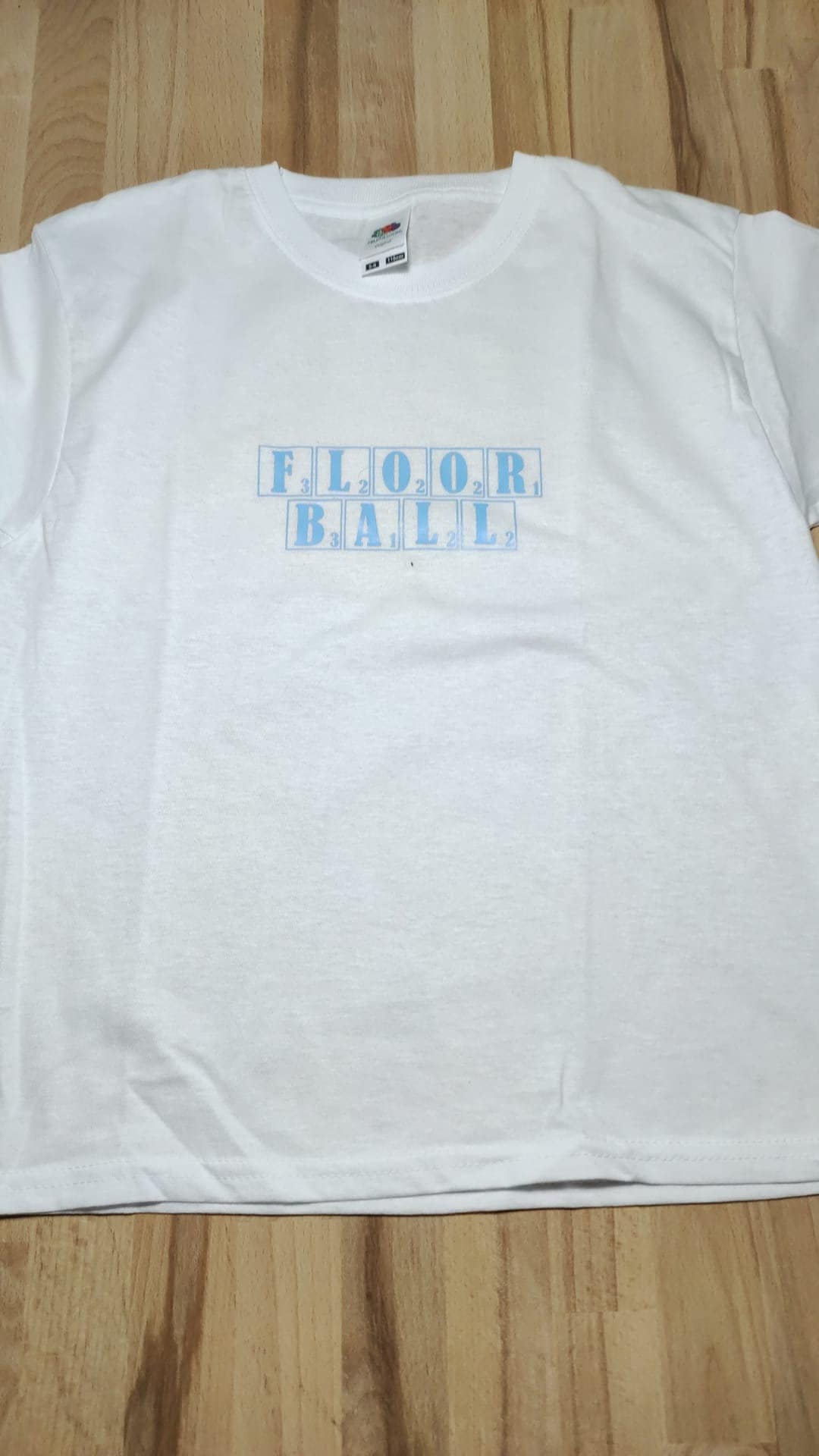 Shirt "Floorball Scrabble", Größe 116 von kleeneladys