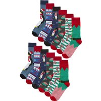 12 Paar Multipack Herren Neuheit Weihnachten Design Socken - Assorted