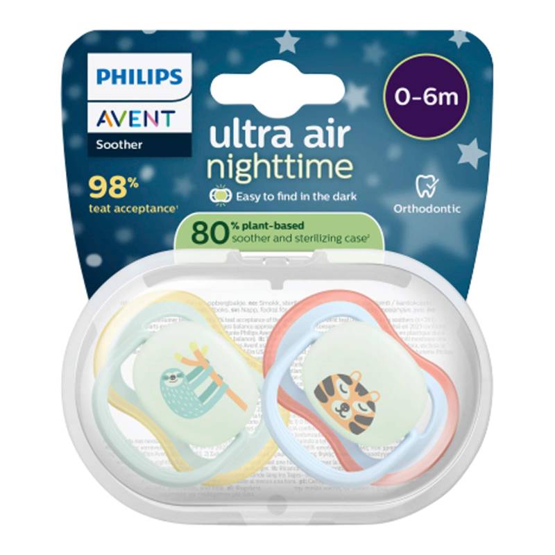 Philips Avent 2er-Pack Schnuller ultra air Nighttime, 0-6M von Philips Avent