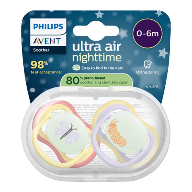 Philips Avent 2er-Pack Schnuller ultra air Nighttime, 0-6M von Philips Avent
